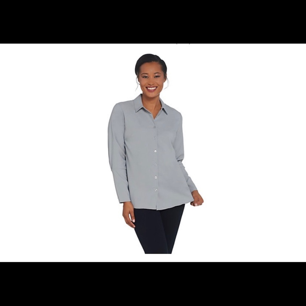 Elizabeth & Clarke Stain Repellent Collared Top